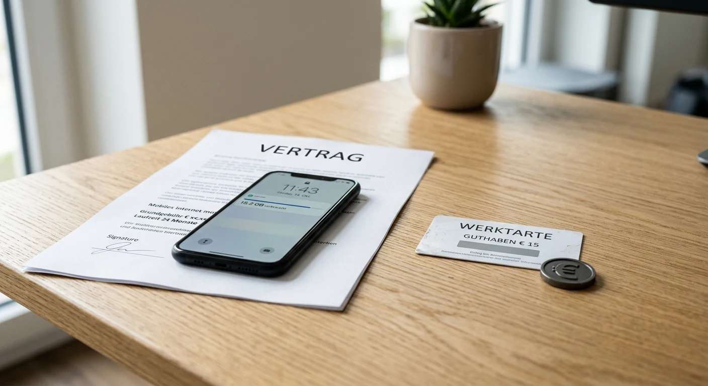 Vertragsrechnung und Wertkarte als zwei getrennte Zahlungswege