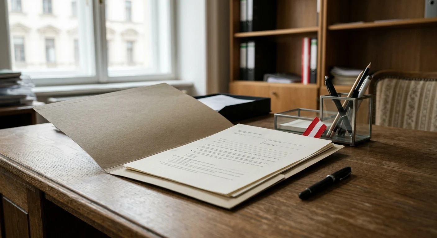 Sachliche Übersicht mit neutralen Lizenz- und Betreiberunterlagen auf einem Tisch