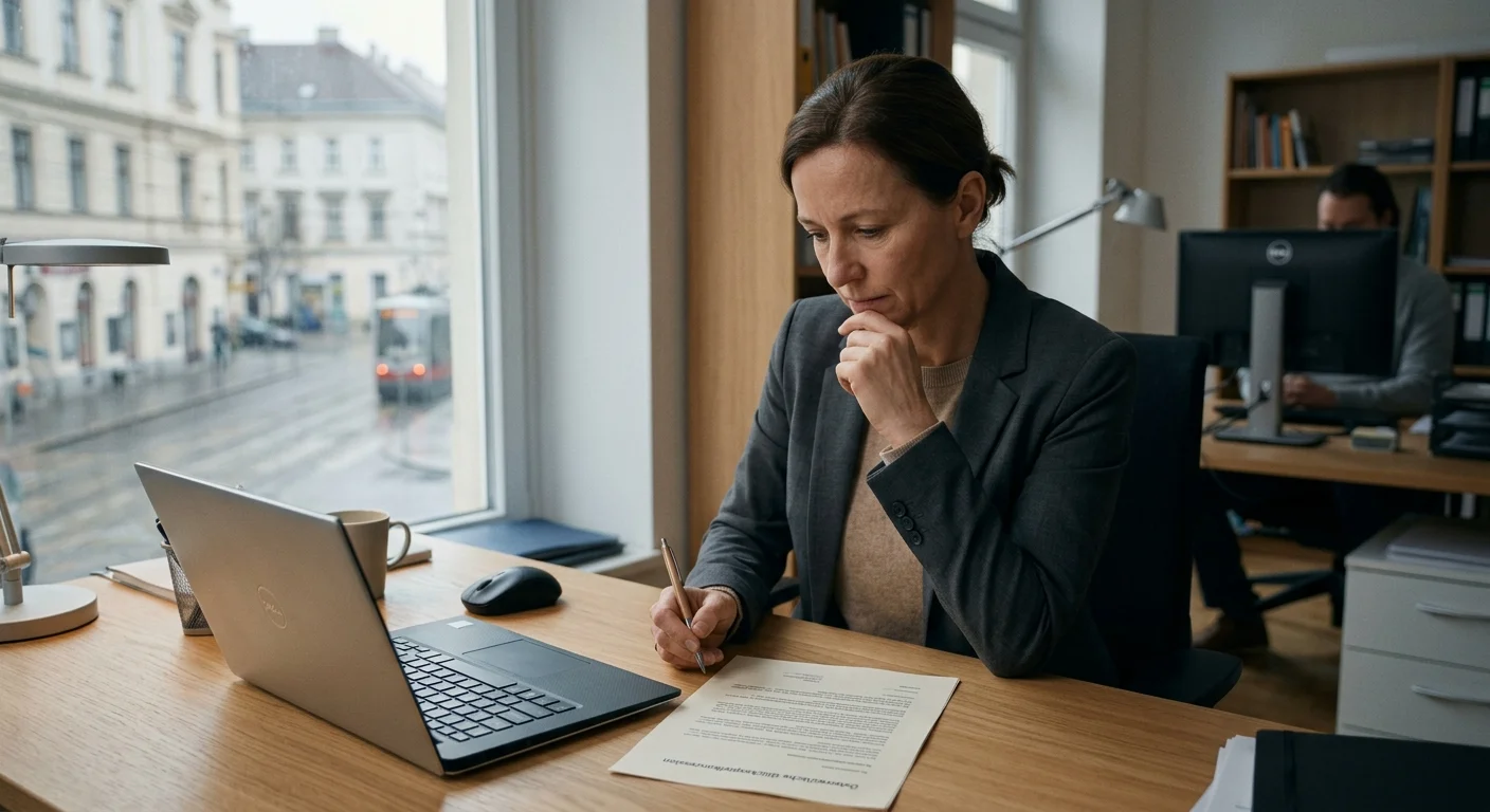 Neutrales österreichisches Konzessionsdokument neben einem Prüfvermerk
